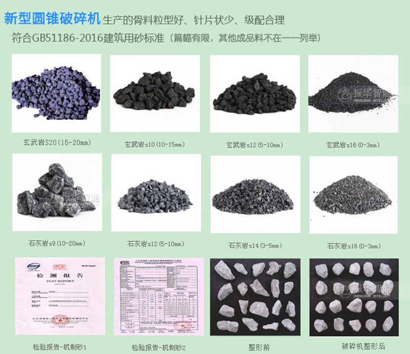 圆锥碎石机生年的成品料